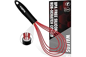 Walfos Silicone Whisk, 11'' Flat Silicone Whisk