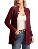 Women&apos;s 2025 Long Sleeve Knit Cardigan Coat Open Front Notch Collar Sweater Blazer Coatigan Jackets