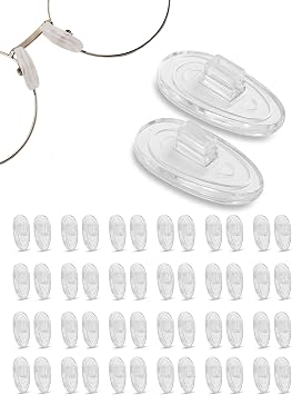 50 x Spectacle/Eye Glass Nose Pads Non Slip, Comfortable, Durable Silicone Tear Drop Shape Push in Suitable for Metal and Plastic Frames Large
