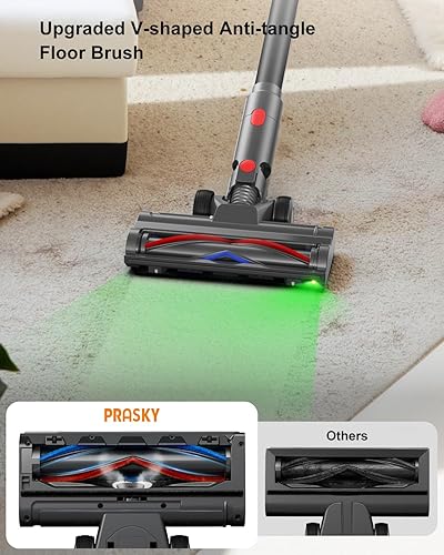 Miniatura 3 de Aspiradora inalámbrica, aspiradora de palo recargable, potente aspiradoras ligeras de succión para el hogar, antienredos, autoportante para pelo de