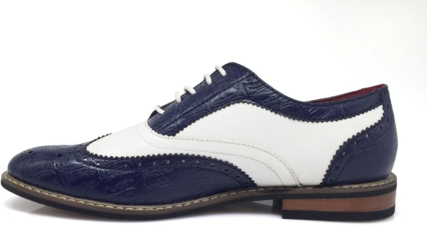 Wingtip Captoe 2-Tone Lace Dress Shoes 