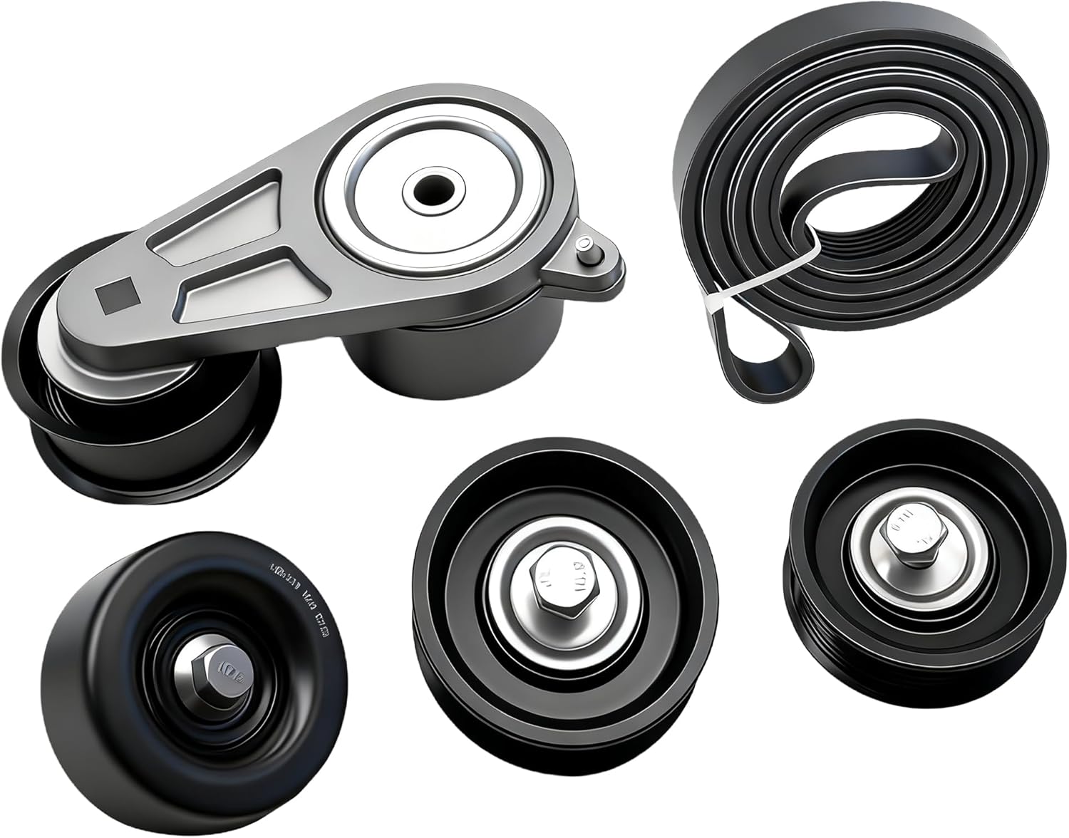 Serpentine Drive Belt Tensioner Component Kit 90K-39129 for Nissan 370Z 2016-2018 for Infiniti Fx37 2013 for Q40 2015 for Q70 2014-2017 for Q70L 2015-2017 for Qx50 2014-2017 39129 36305 36306 K070795