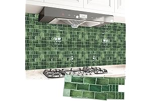 Art3d 12"x6" Green Peel and Stick Subway Tile for Kitchen and Bathroom Backsplash