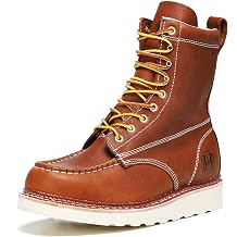 Mens 6" / 8" Slip Resiatant Soft Toe Water Resistant Leather Work Boots
