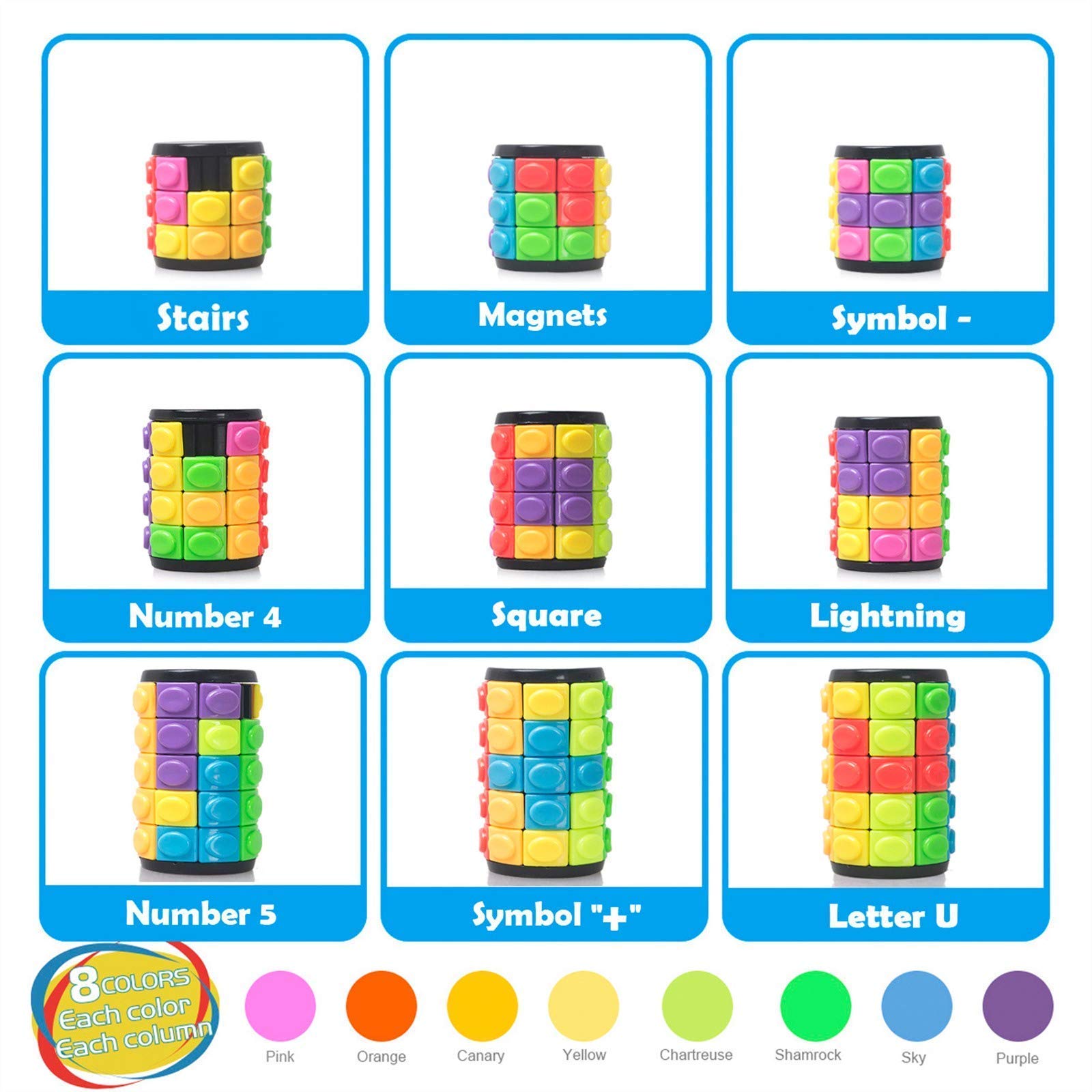 Magic Slide Fidget Brain Teaser R.Y.TOYS Magic Cube Fidget Toy - Rotating Slide Puzzle ...