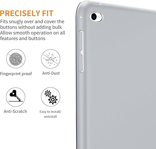 Miniatura 78 de DTTO Funda para iPad Mini de 5ª generación y iPad Mini 4, ultra delgada y ligera, con cubierta trasera de TPU suave, apagado y encendido automático