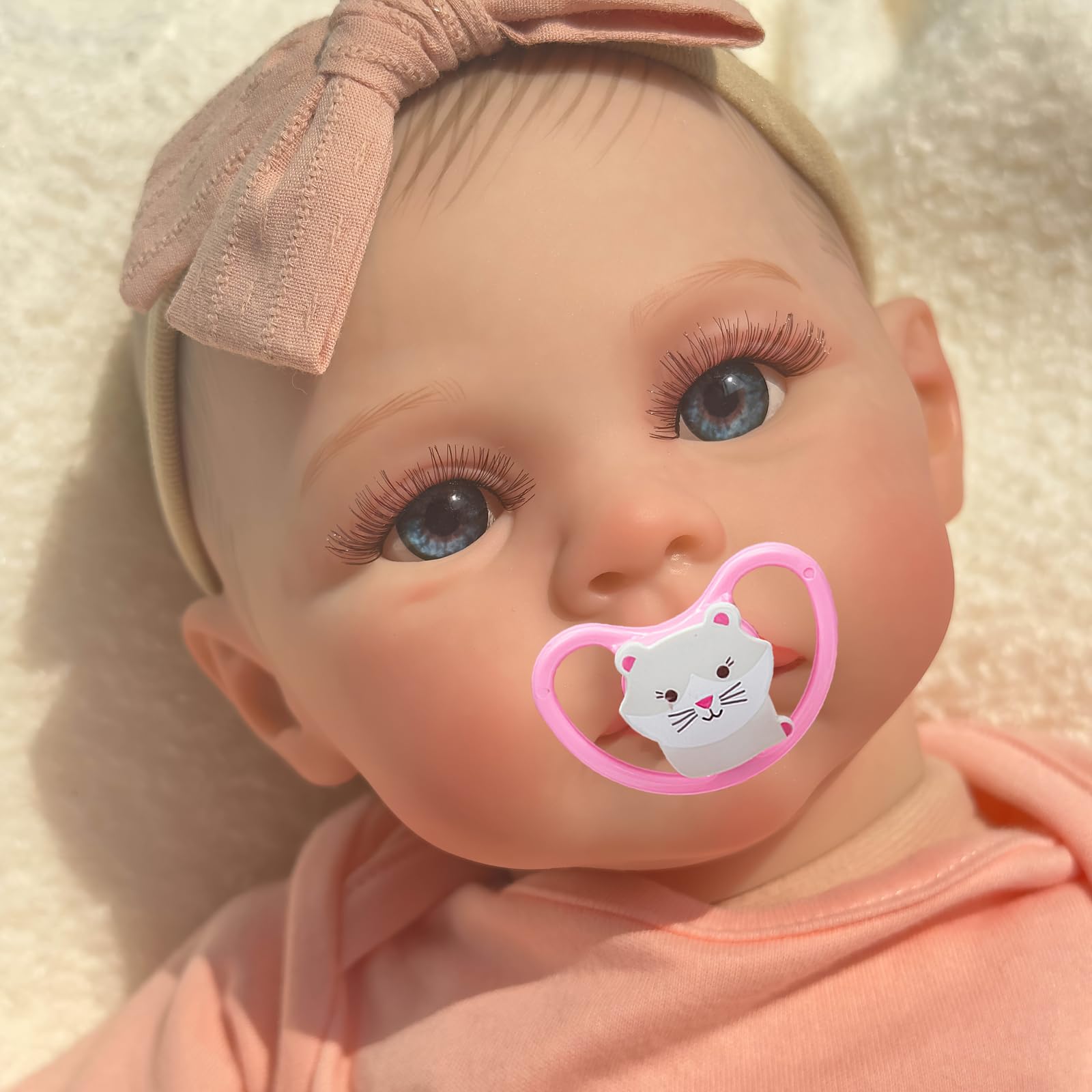 MineeQu 18 Zoll Vollständige Vinyl-Gliedmaßen Realistische Wiedergeborene Babypuppen mit Weichem Schwerem Stoffkörper Lebensechte Neugeborene Kuschelige Puppe die echt Aussieht und Sich echt Anfühlt