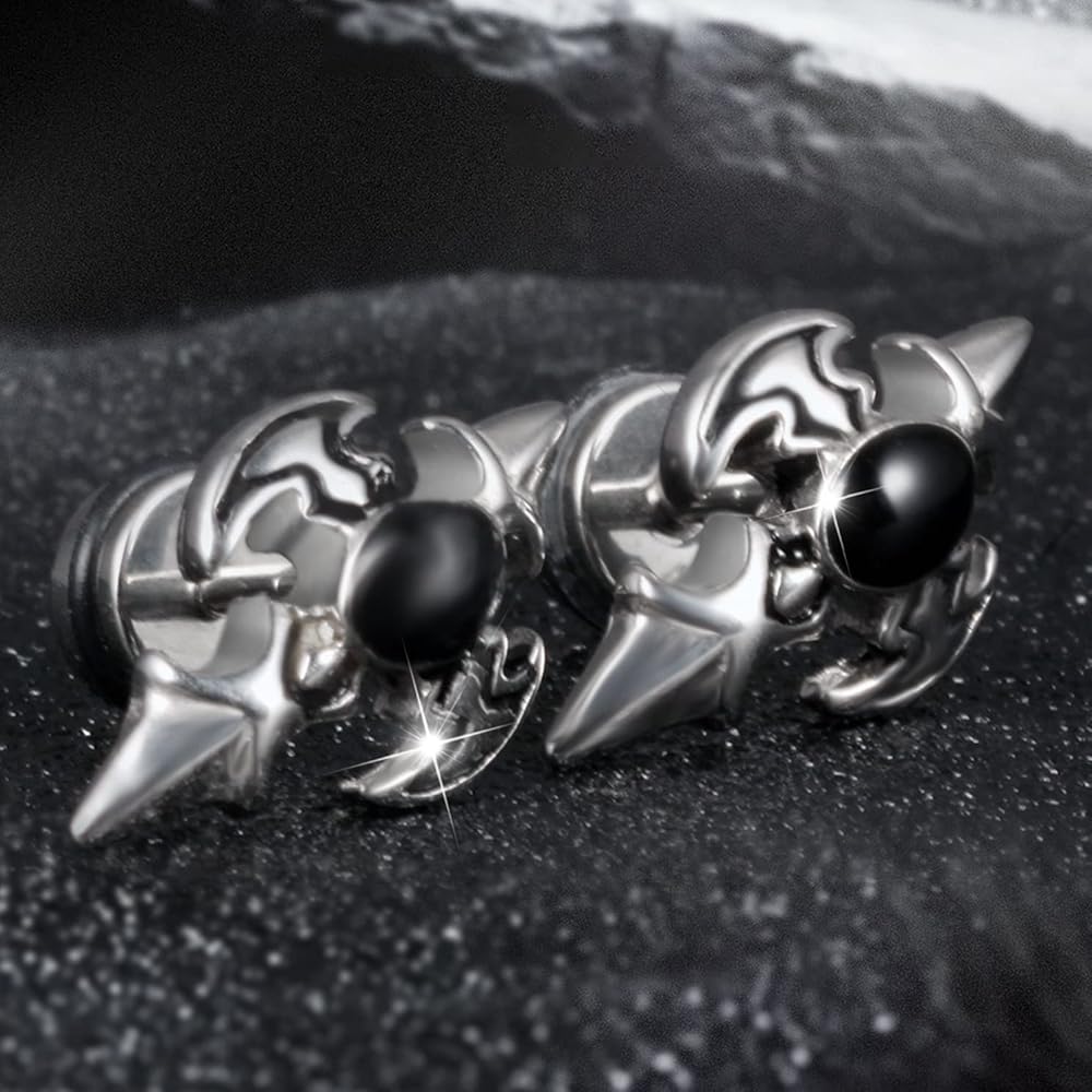 Amazon.com: Richapex Cross Earrings for Men Punk Hip Hop Stainless