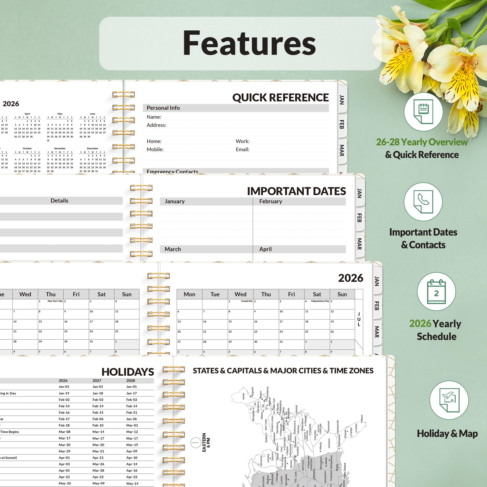 Snapklik.com : SUNEE 2026 Planner, Weekly And Monthly Calendar Planner ...