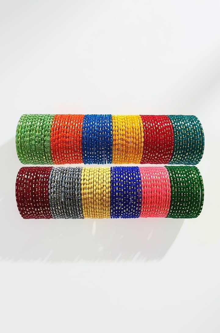 Multicolor traditional Glass bangles chudi set of 144 for womens and girls
