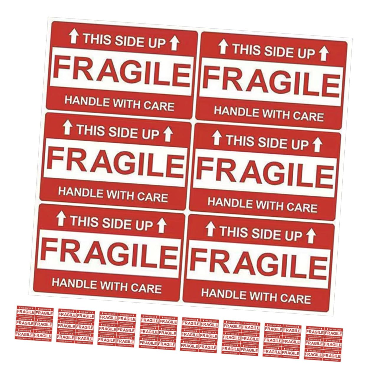 PLAFOPE 8 Sheets Fragile Labels Careful Label Packaging Stickers Caution Fragile Stickers Self-Adhesive Shipping Stickers Fragile Warning Stickers Careful Sticker Fragile Package Sticker