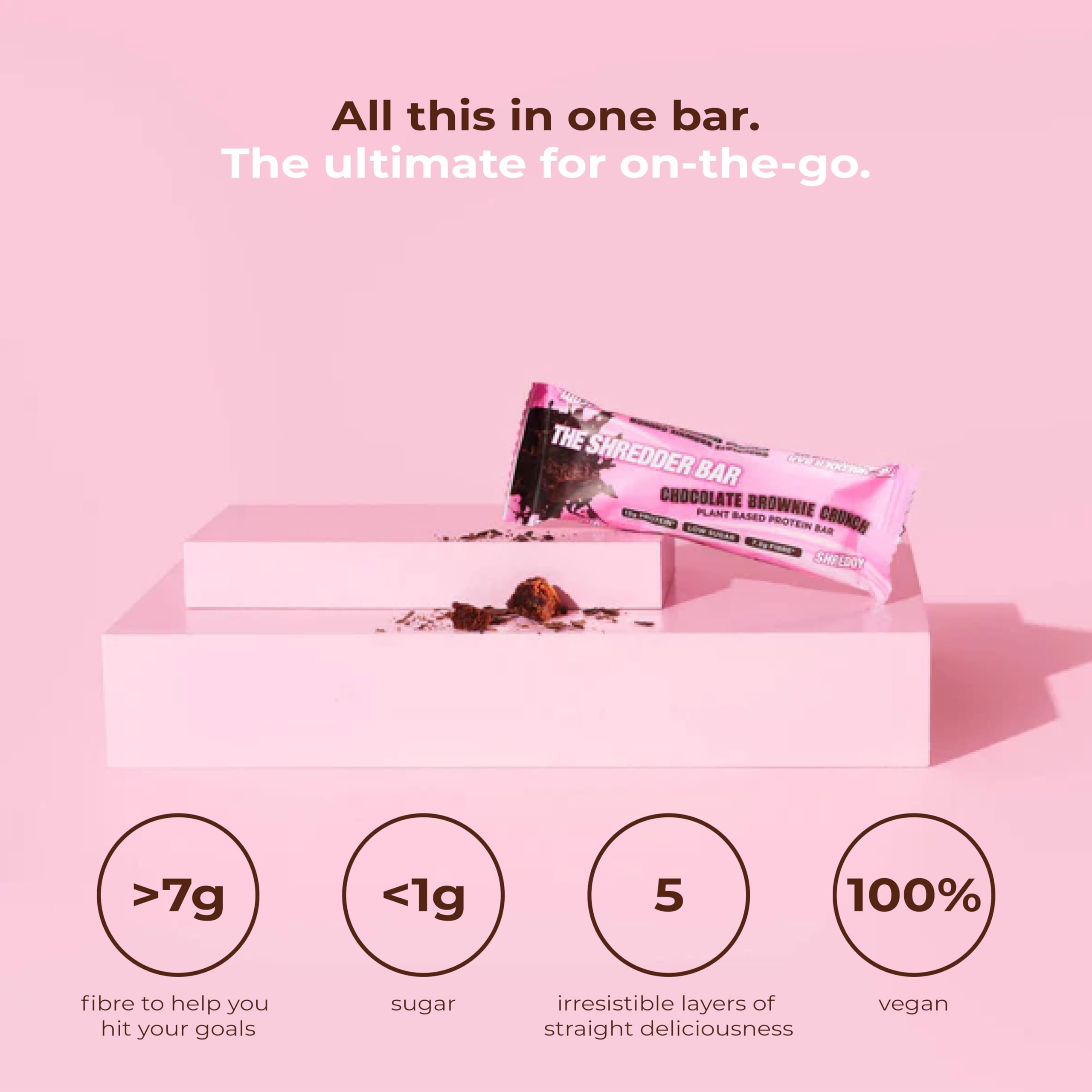 Shreddy Protein Bar High Protein Snack With Dark Chocolate Coating