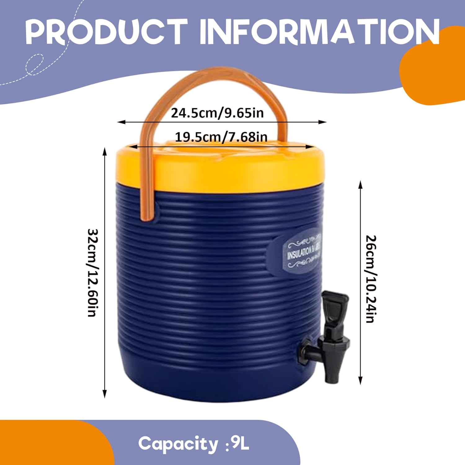断熱飲料ディスペンサー スピゴット 9L 大容量 ステンレススチール 多機能 ホット&amp;コールドジュースディスペンサー ポータ