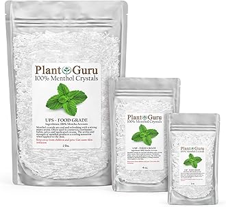 Menthol Crystals 8 oz. Mentha Arvensis 100% Pure Natural USP Food Grade - Great for Cosmetics, Salves, Balms, Creams and Soap Making.