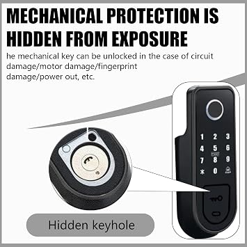 Smart Lock,Electronic gate Latch for Outdoor Fence, Waterproof keyless Smart Rim Lock, Smart Latch Double gate Lock, WiFi Double Sided Fingerprint Reader Lock,with Ttlock App