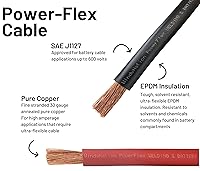 Vista 2 de WNI - Cable de cobre para batería de soldadura ultra flexible calibre 1/0 de 10 pies, color negro, 1/0 AWG, fabricado en los Estados Unidos