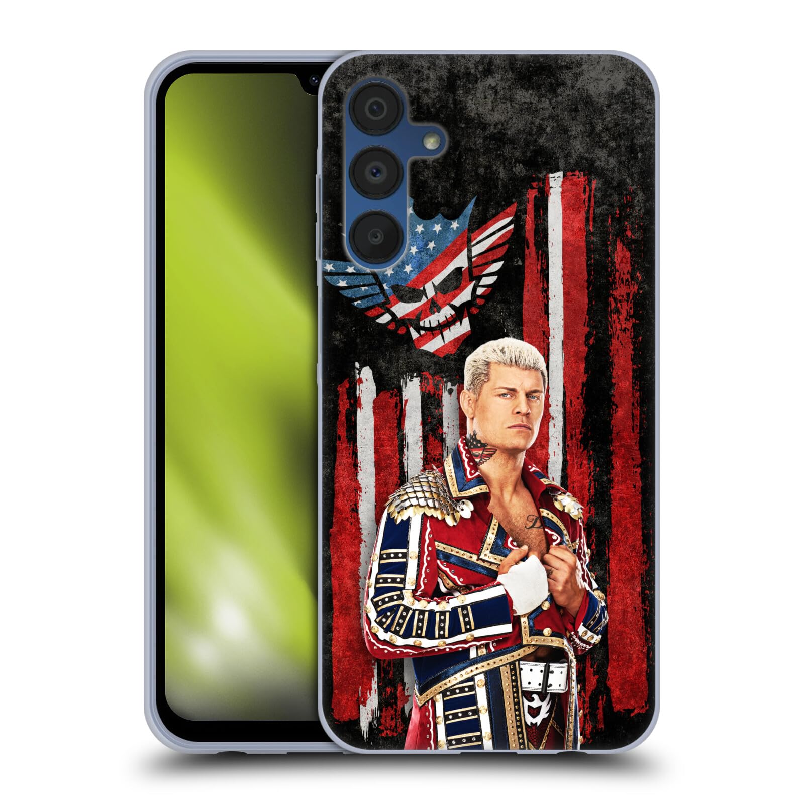 Head Case Designs Officially Licensed WWE American Nightmare Flag Cody Rhodes Soft Gel Case Compatible with Samsung Galaxy A15