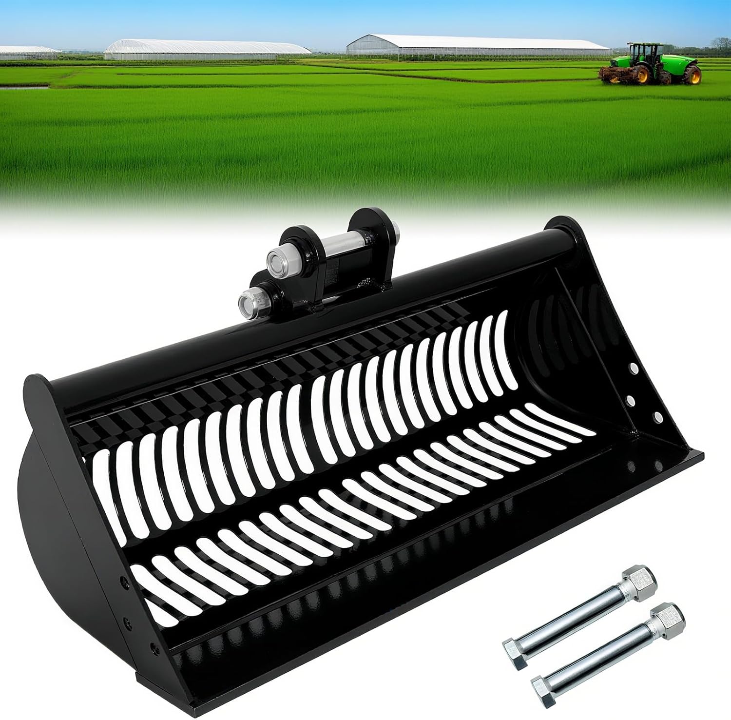 Mini Excavator Screening Bucket - 31inch (790mm) Bucket Mini Excavator Attachments Rock Buckets, Versatile Agricultural & Construction Machinery for Digging, Filtering and Sorting Materials