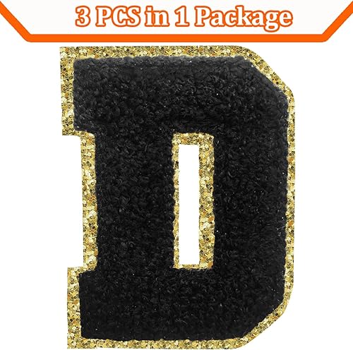 Miniatura 81 de Parches de letras termo-adhesivas de felpilla para chaquetas, parches de letras universitarias con brillantina para planchar en la letra azul A