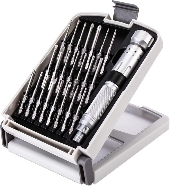 Jeu de tournevis de précision avec 22 Bits magnétiques pour tous les appareils électroniques,23-Piece | 22 en 1 Mini Jeu de tournevis, 22 S2 Bit de pilote à vis magnétique,Poignée extensible, pour montre portable pour ordinateur à lunettes