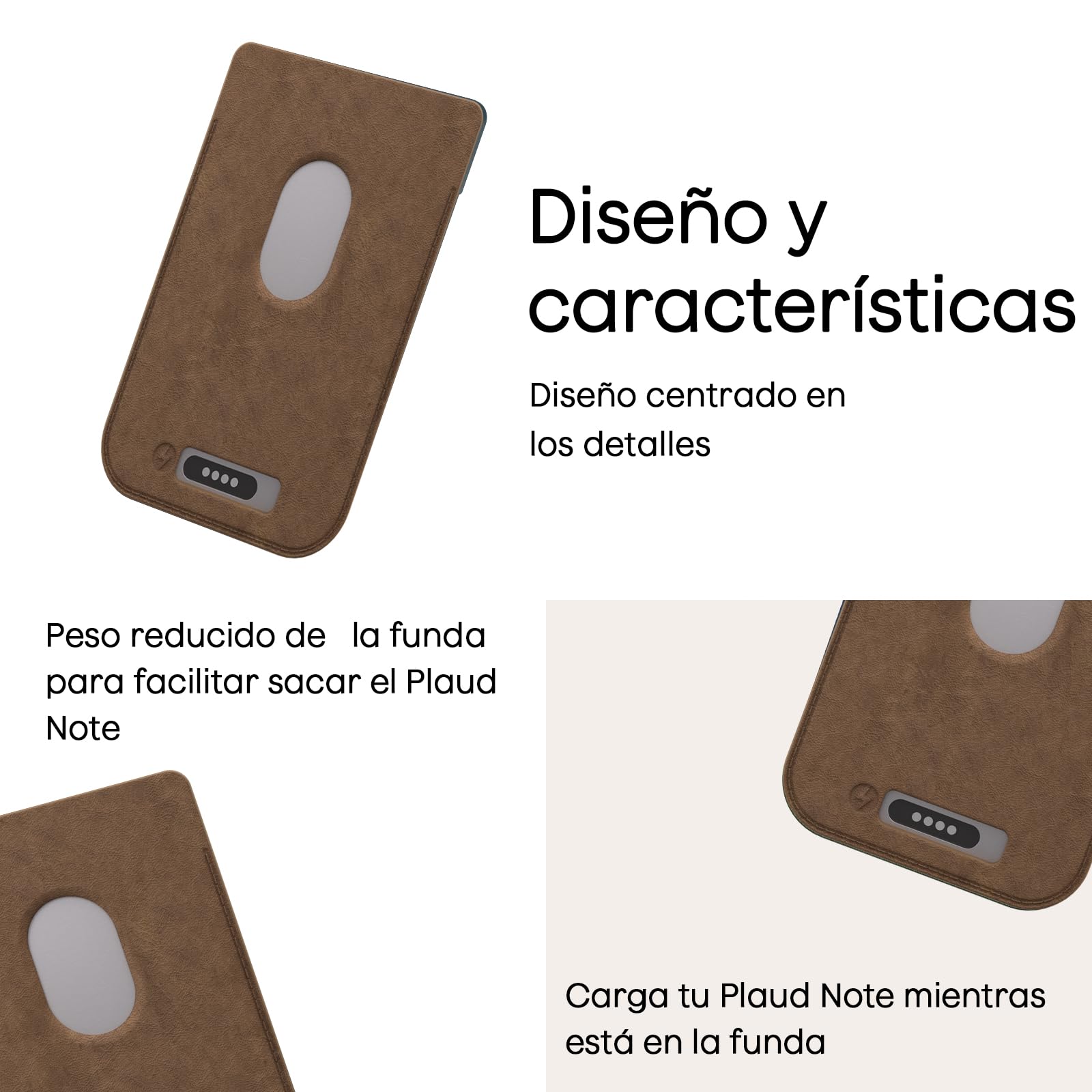 Funda Magnética para Plaud Note Grabadora de Voz IA Solo Compatible con Plaud Note Grabadora Protector Portátil, Marrón