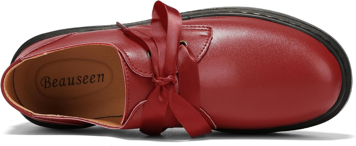 BEAUSEEN Women's Vegan Leather Platform Chunky Loafers Clssic Penny Loafers Slip On Comfort Business Work Office Dress Walking Shoes - Image 4