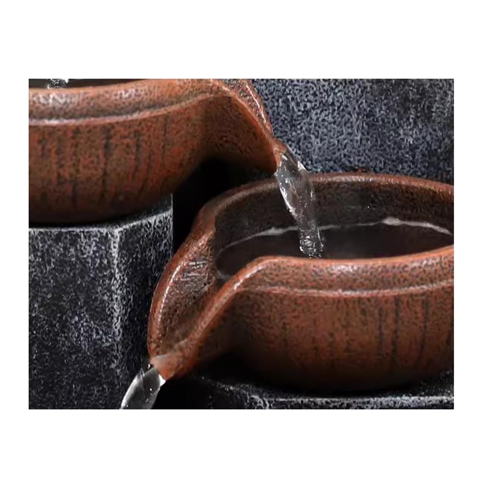 Fuente de Cascada, pequeña Fuente de Agua Corriente, decoración de Escritorio para Sala de Estar, decoración de Oficina, Fuente de Escritorio de Resina, decoración para el hogar y