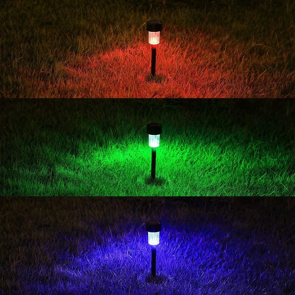 MAGGIFT 12 Pcs Solar Pathway Lights Solar Powered Lights, Outdoor Change Color Automatically Solar Landscape Lights for Lawn, Patio, Yard, Walkway, Deck, Driveway and Garden, RGB Color Changing