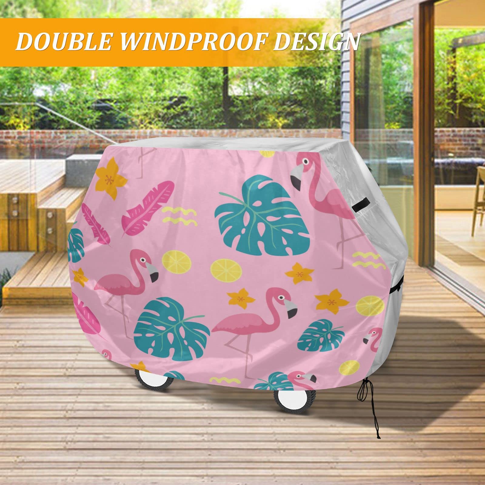 Kigai Bunte Flamingo Grillabdeckung – Wasserdicht, UV-beständig, 165x63x114 Cm Für Große Grills