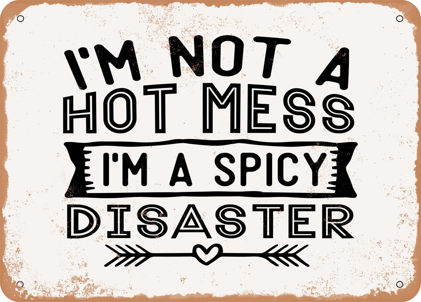 Metal Sign - I'm Not a Hot Mess I'm a Spicy Disaster 2 - Vintage Look Sign home decor