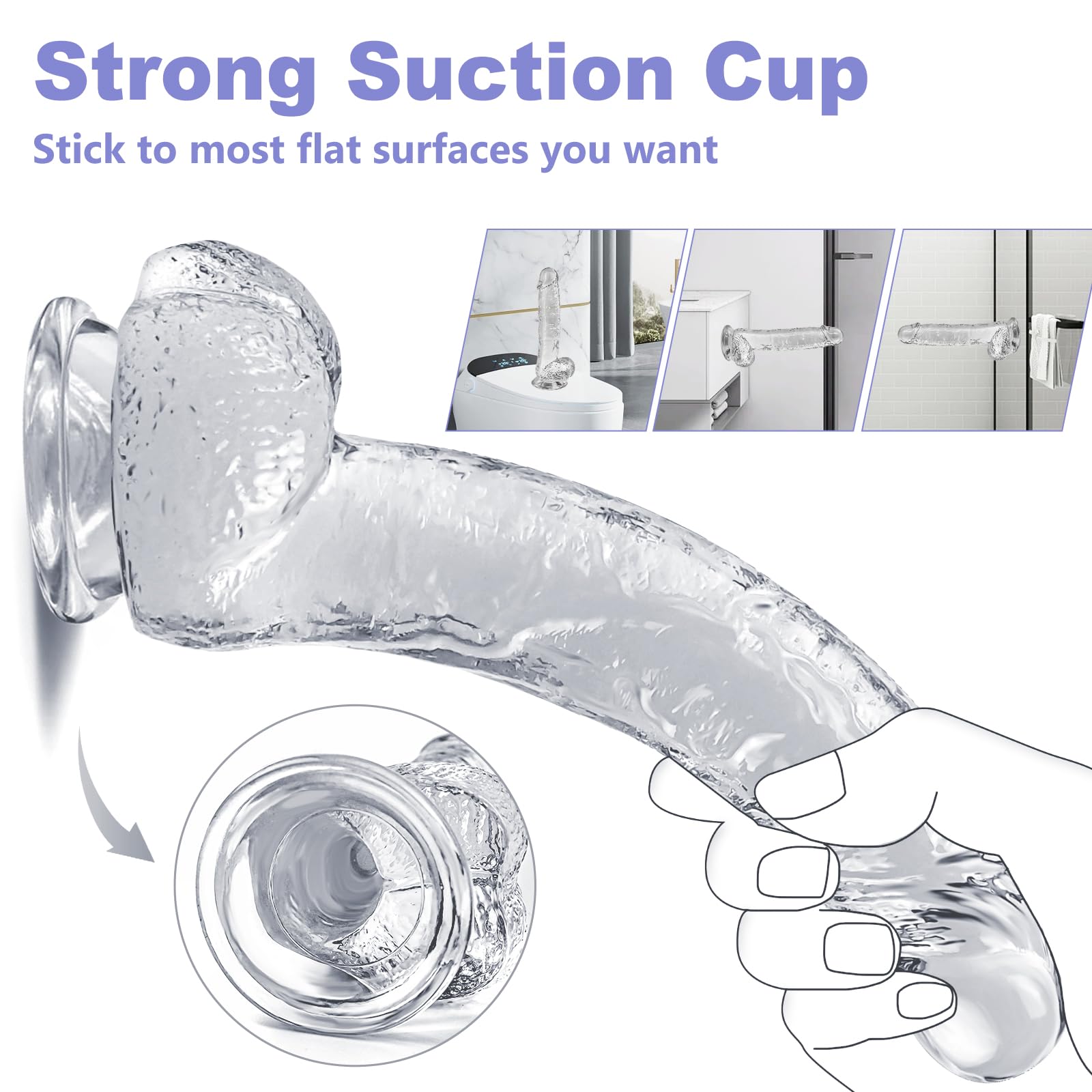 9.25 Inch Realistic Dildo Adult Sex Toys for Women Men, Lifelike G Spot Clitoral Black Huge Dildo with Strong Suction Cup for Hands-Free Play, Flexible BBC Anal Toys for Lesbian Strap-on G-Spot Dildos