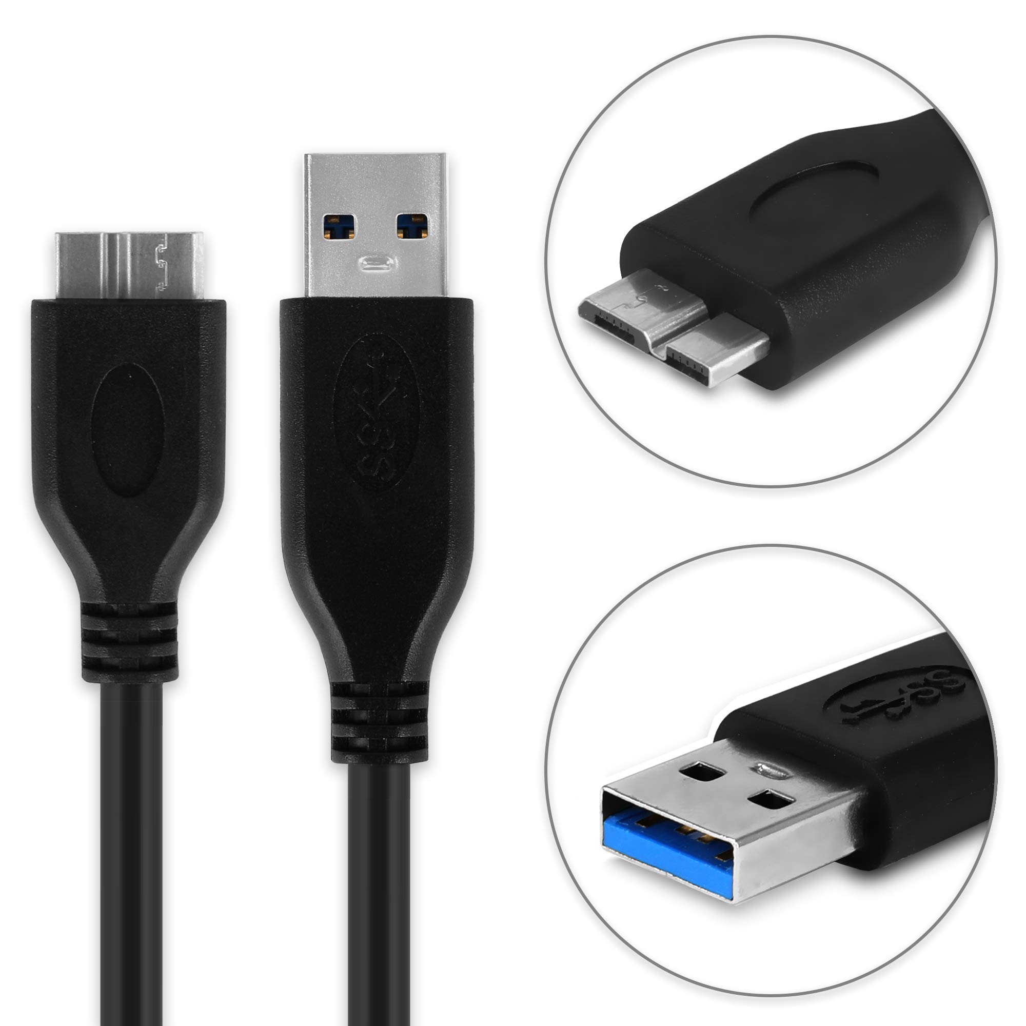 CELLONIC Cavo USB 3.0 Per Nokia Lumia 2520 - Ricarica 1A E Trasferimento Dati, Lunghezza 1m, PVC Nero, Connettore Micro USB 3.0 - 2