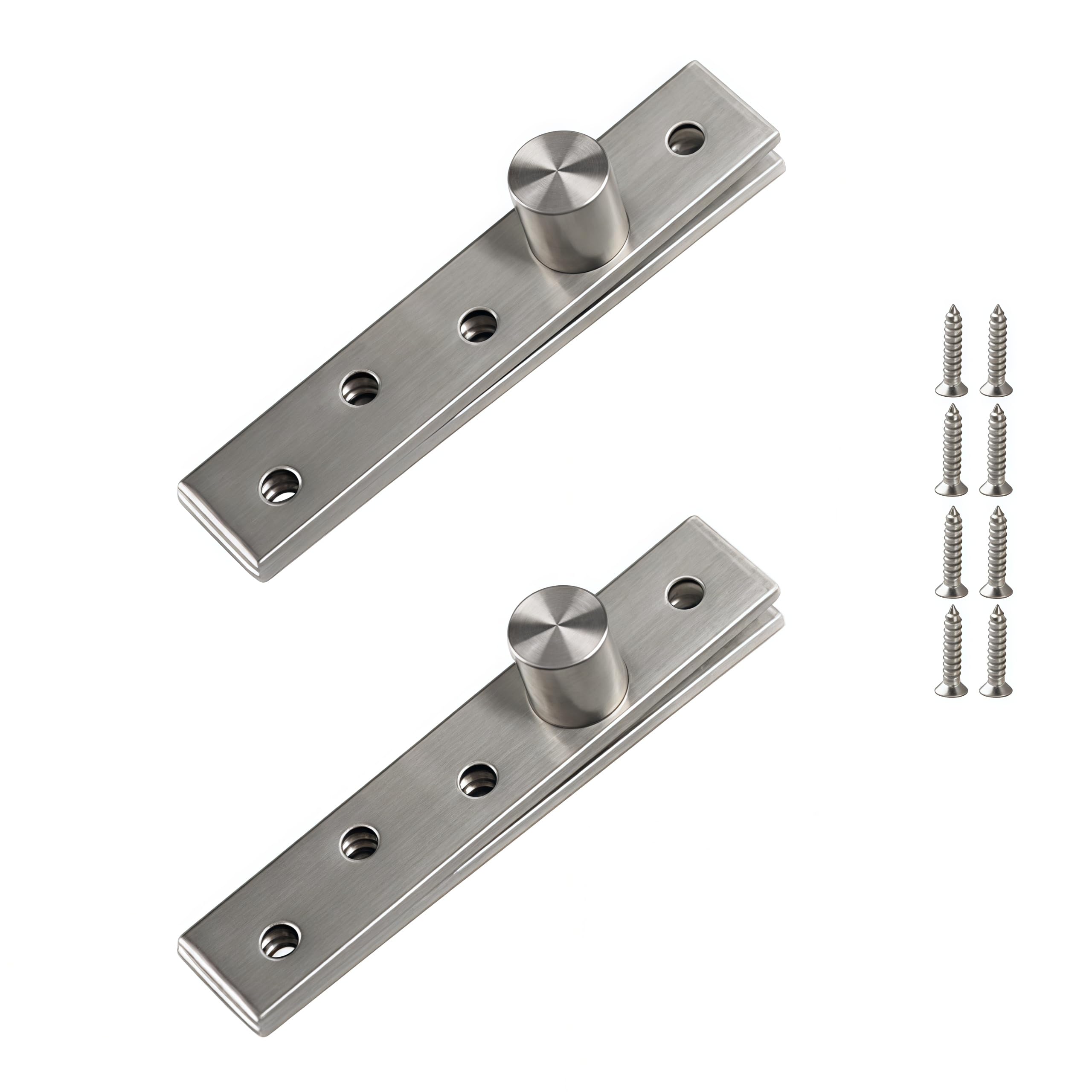 Vbnexyr Regular Hinge 2 Pack Of Stainless Steel 360 Degree Swivel Hinges For Revolving Wooden Doors 3.74 X 0.71 Inch Eccentric Shafts