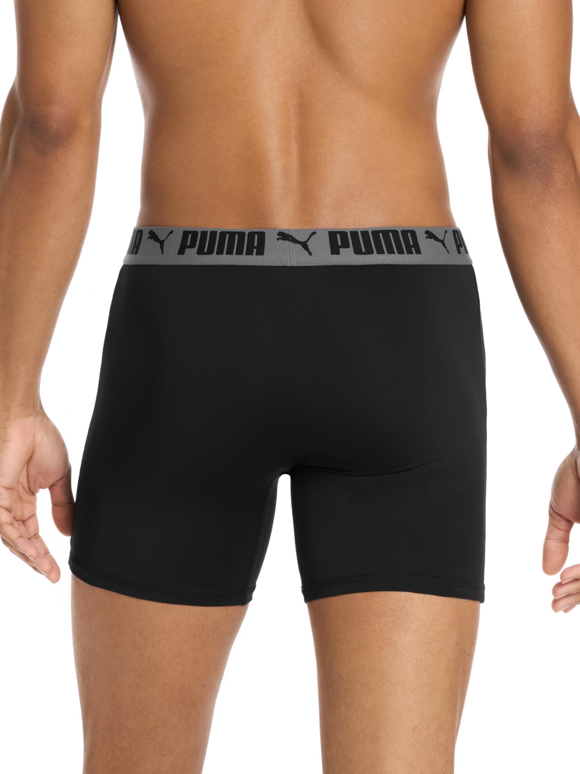 PUMA Męskie bokserki ze stretchem, 4 szt, Czarny, L