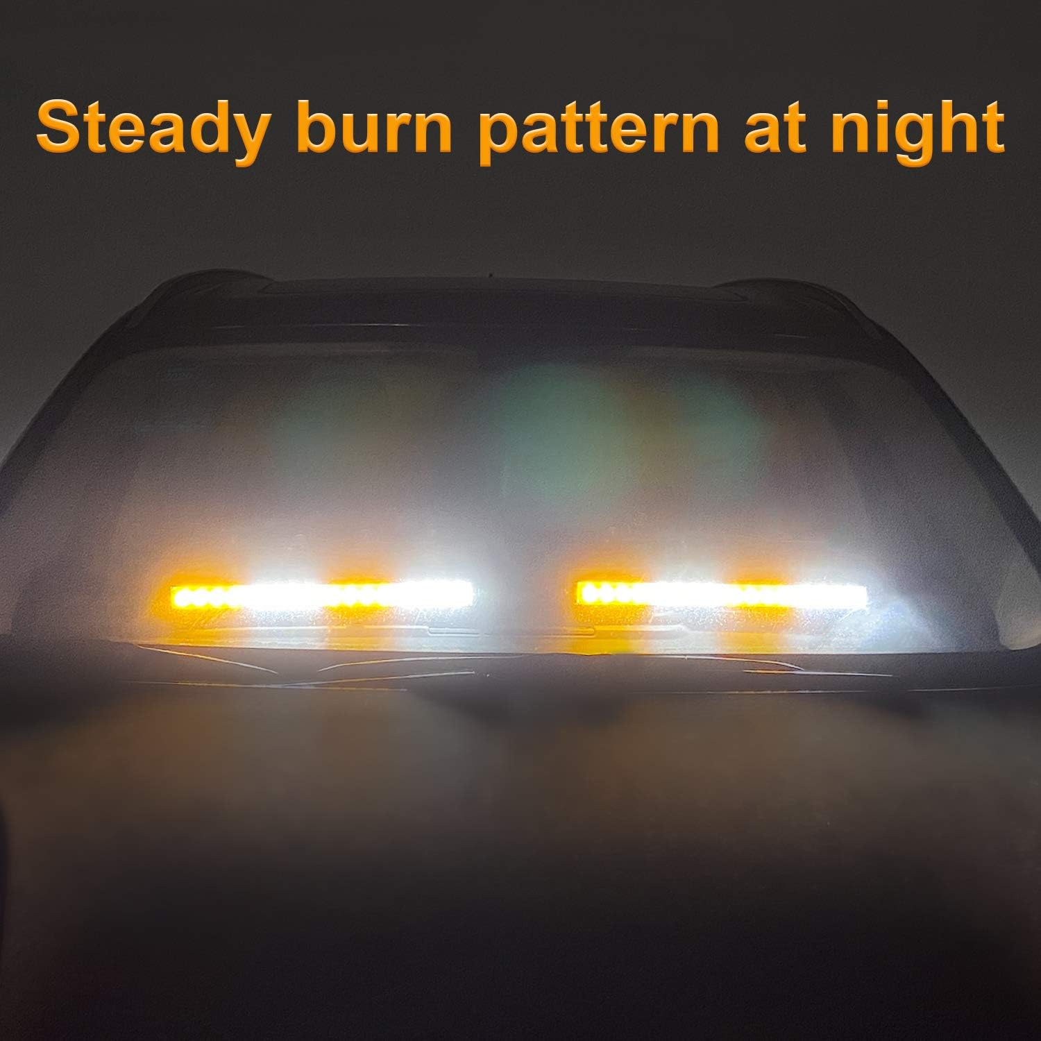 2 in 1 32インチ 12-24V LED 緊急ストロボライト トラック 車 方向警告バー プラウ フラッシュ 交通安全 リアウ