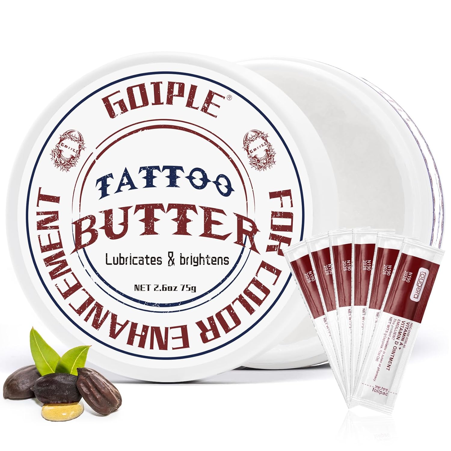 Tattoo Aftercare Balm 2.6oz – Essential Tattoo Supplies with Tattoo Butter Formula for Before During and After Tattoo Process, Healing Cream and Scar Repair Gel for New and Old Tattoos