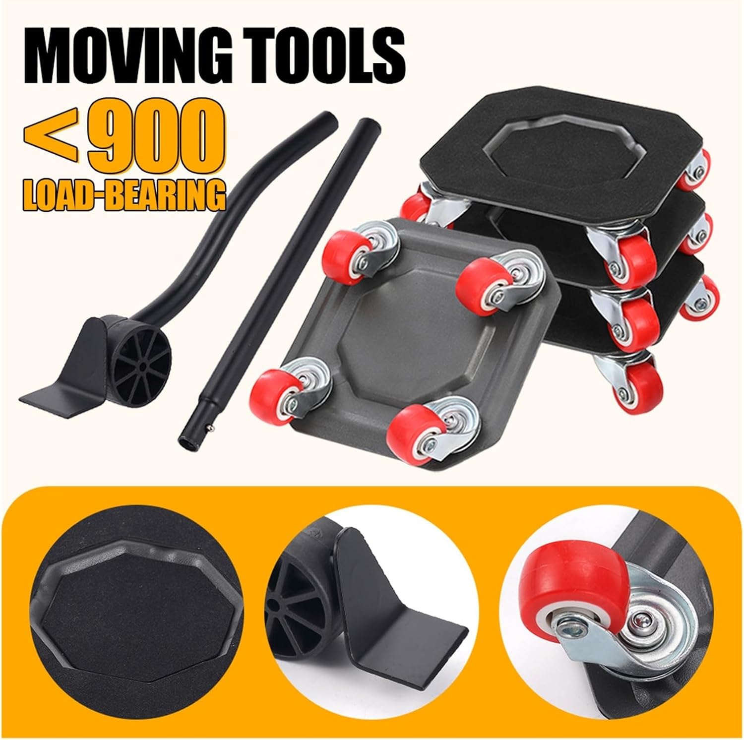 Heavy Duty Furniture Moving Tool Set Supports Wheel Metal Mover Dolly Appliance Sliders with Wheels