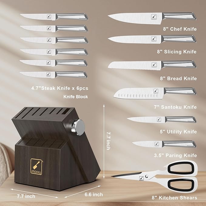 Set Cuchillos Cocina 14 Piezas Acero Inoxidable miniatura 3