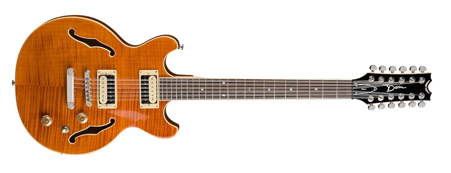 Dean BOCA 12 String Semi Hollow Body Electric Guitar Trans Amber