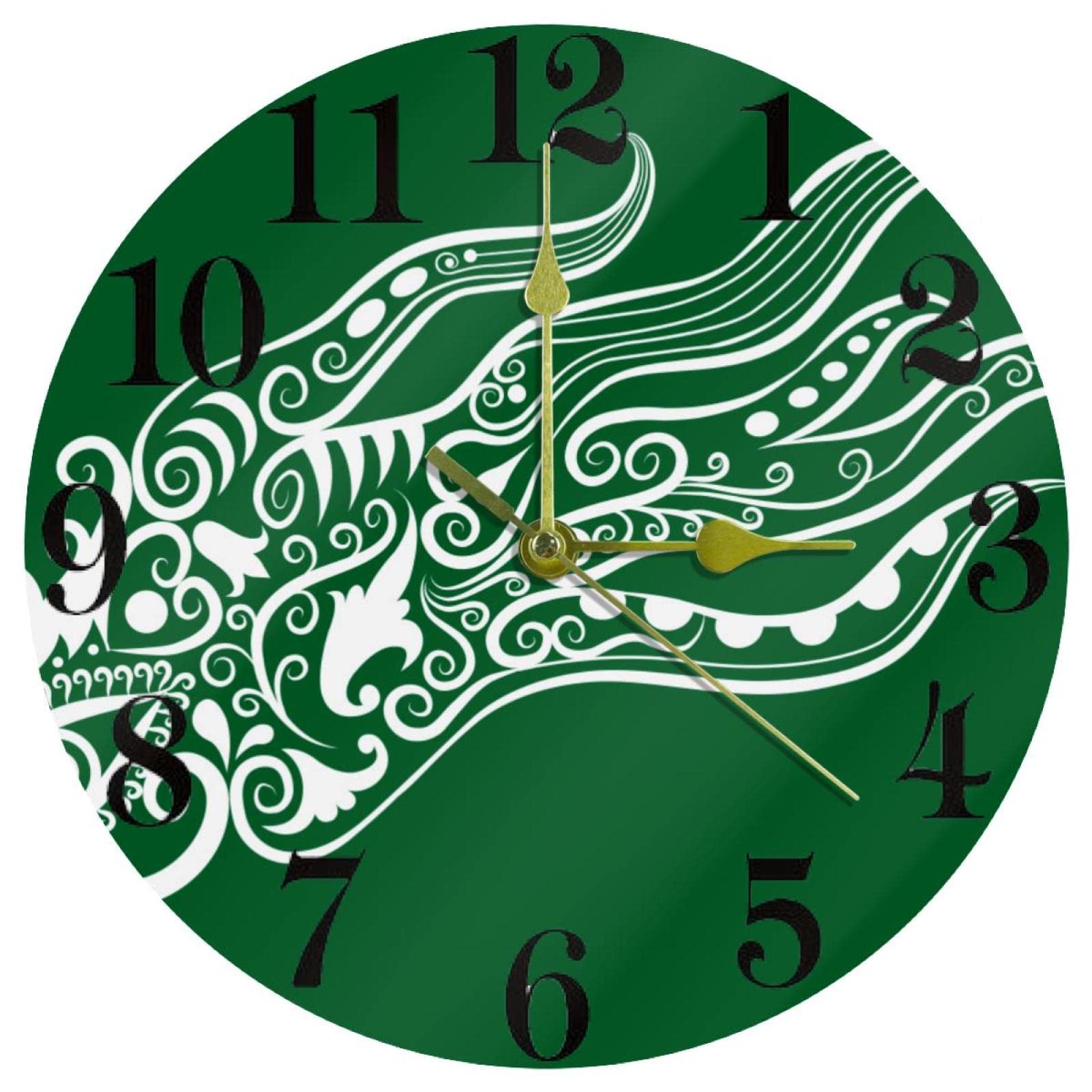Horloge murale silencieuse sans tic-tac verte à quartz pour le bureau