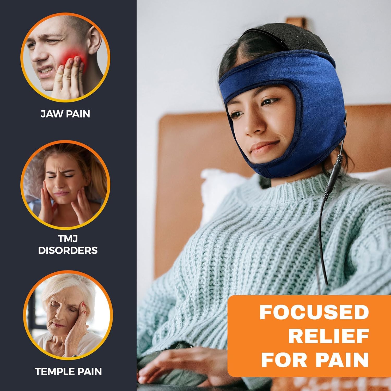 Electric Jaw Heating Pad for TMJ, Moist Heat Face Heating Pad with 3 Temp Settings and Auto Off, Hot Therapy for Chin Cheek Temple Pain Tension Headache Relief