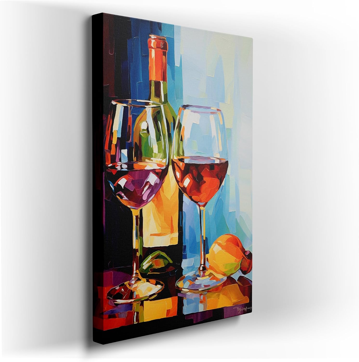 Canvas for Living room. Vivid Hues and Toasted Tones: A Still-Life Oil Painting Masterpiece, 27 x 18 inch Canvas Wall Art - Contemporary Masterpieces - Modern Home Decor