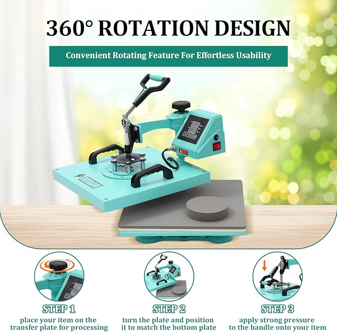 Prensa Térmica 6 en 1, 15x15 pulgadas, Sublimación 360° miniatura 3