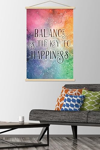Vista 8 de Trends International Brigid Ashwood - Balance is the Key Wall Poster with Magnetic Frame Premium Print and White Hanger Bundle,Premium Print and
