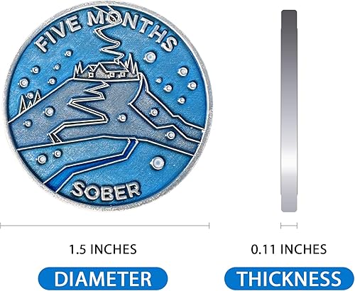 Miniatura 19 de The Achieve Mint Ficha sobria de 13 meses Chip sobrio de trece meses Regalo no AA, medallones no religiosos para hombres y mujeres que celebran