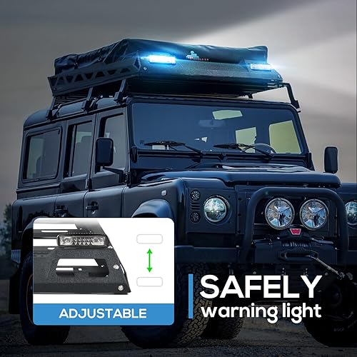 Miniatura 5 de SUORTO - Cesta de carga para techo de 55 x 41 pulgadas con red de carga y 2 barras de luz LED, portaequipajes para la parte superior del automóvil,