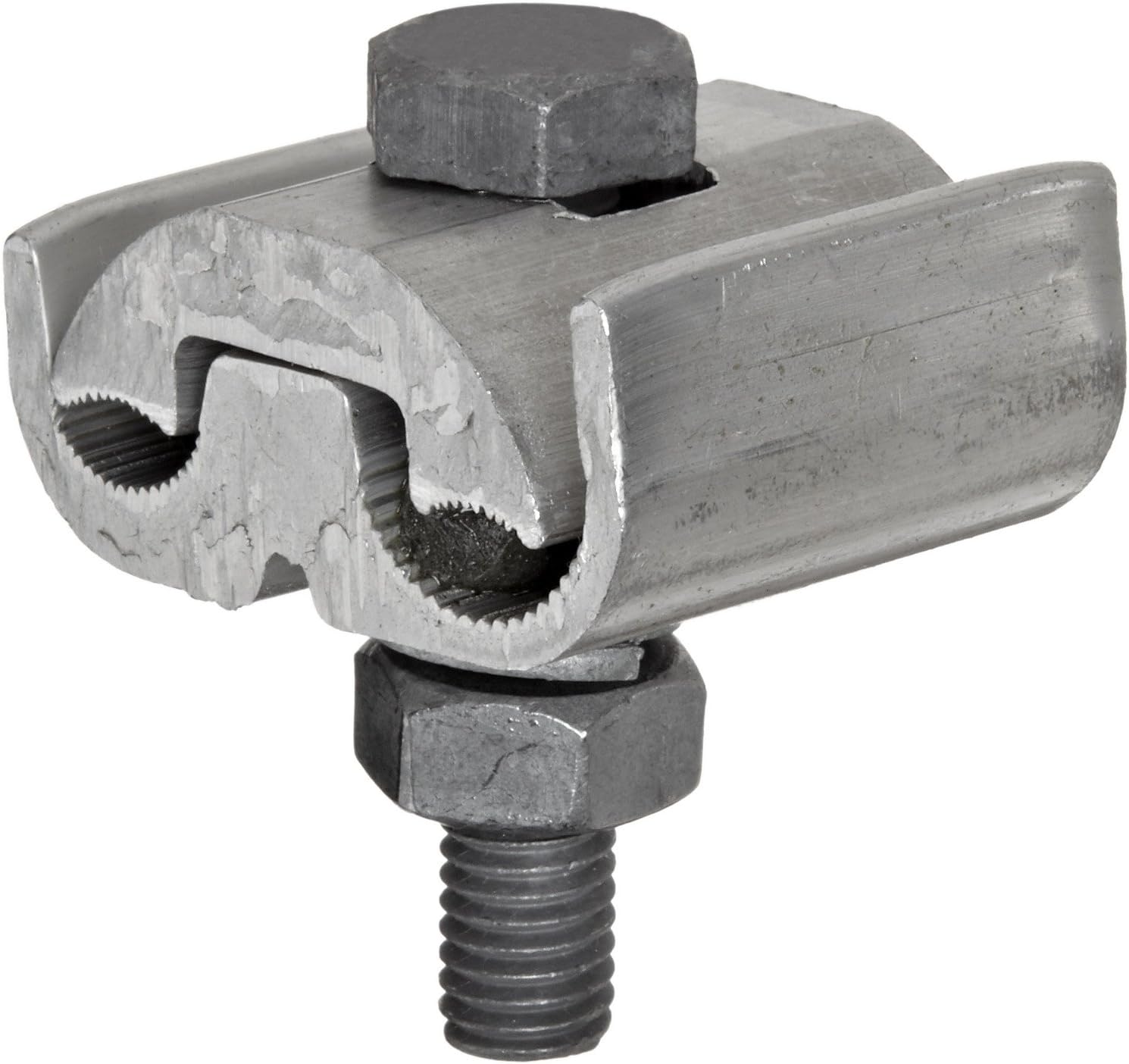 Morris Products 96020 Parallel Groove Clamp, 1 Bolt, Aluminum, 1/0 - 4/0 CU-AL Main, .373 - .563" Wire Diameter Main; 8-1/0 CU-AL Tap, .128-.398"