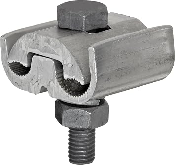 Morris Products 96020 Parallel Groove Clamp, 1 Bolt, Aluminum, 1/0 - 4/0 CU-AL Main, .373 - .563" Wire Diameter Main; 8-1/0 CU-AL Tap, .128-.398"