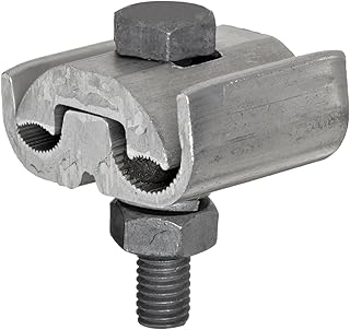 Morris Products 96020 Parallel Groove Clamp, 1 Bolt, Aluminum, 1/0 - 4/0 CU-AL Main, .373 - .563