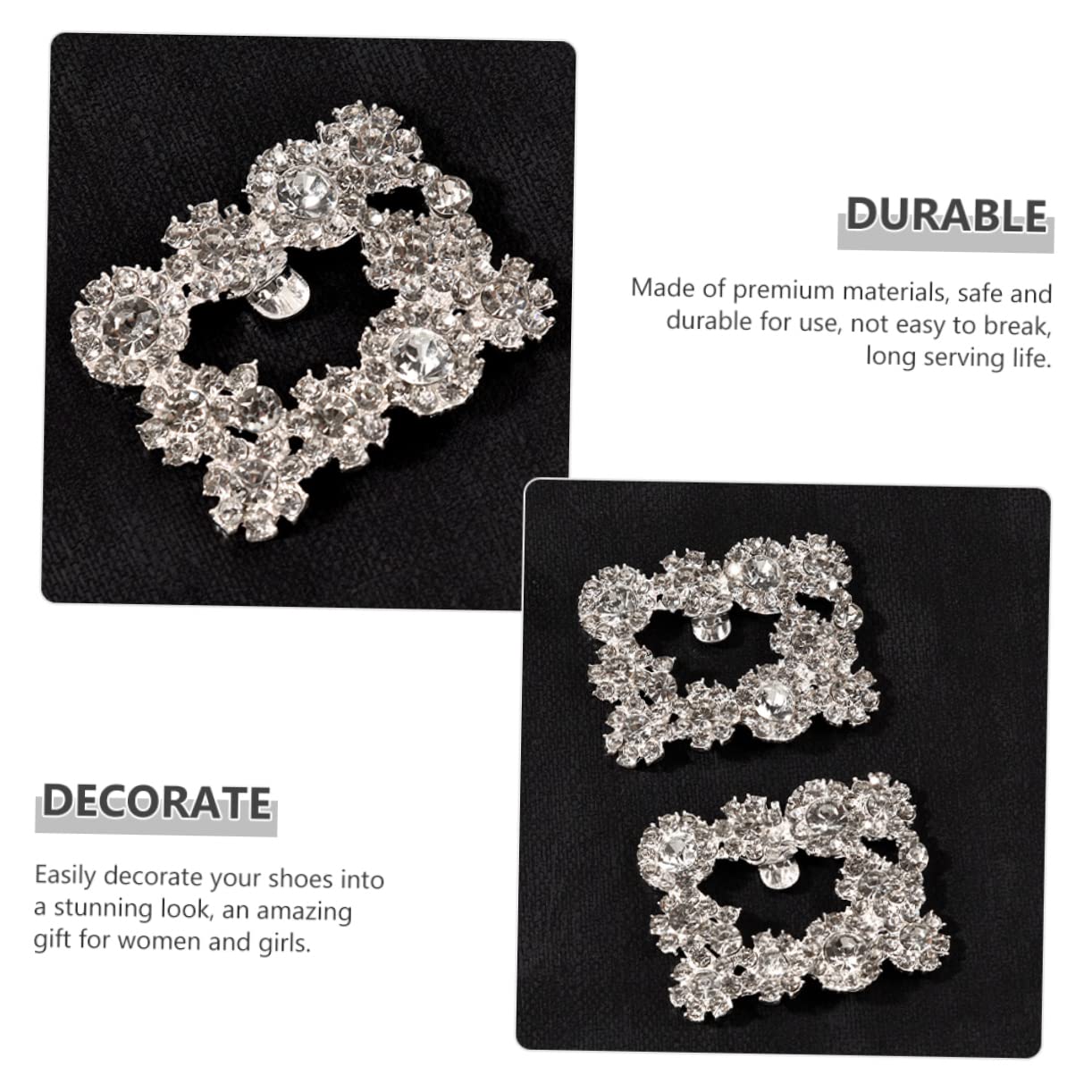 PACKOVE 4paia Fibbia Per Scarpe Clip Decorative Per e Cerimonie Accessori Per Scarpe Facili Installare e Rimuovere Adatte Per e